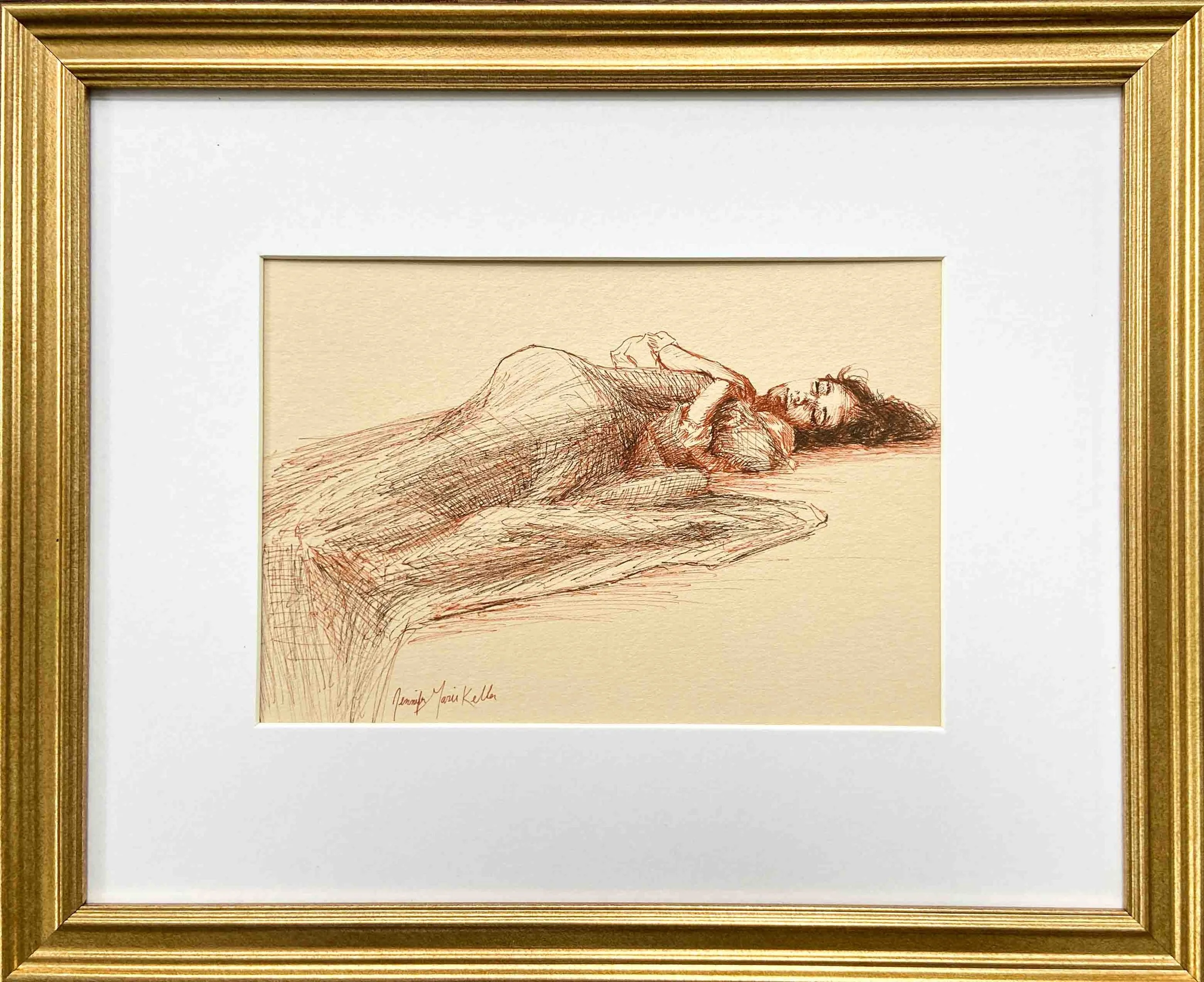 "Sleeper no. 4" pen and ink on paper, 7x5 inch