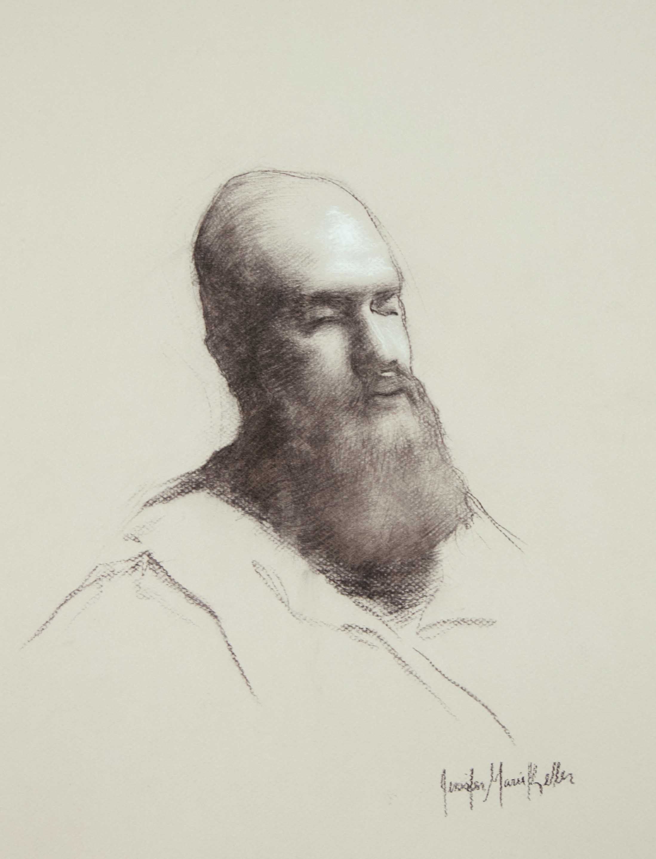 "Sleeper" charcoal and chalk on paper, 11x14 inch