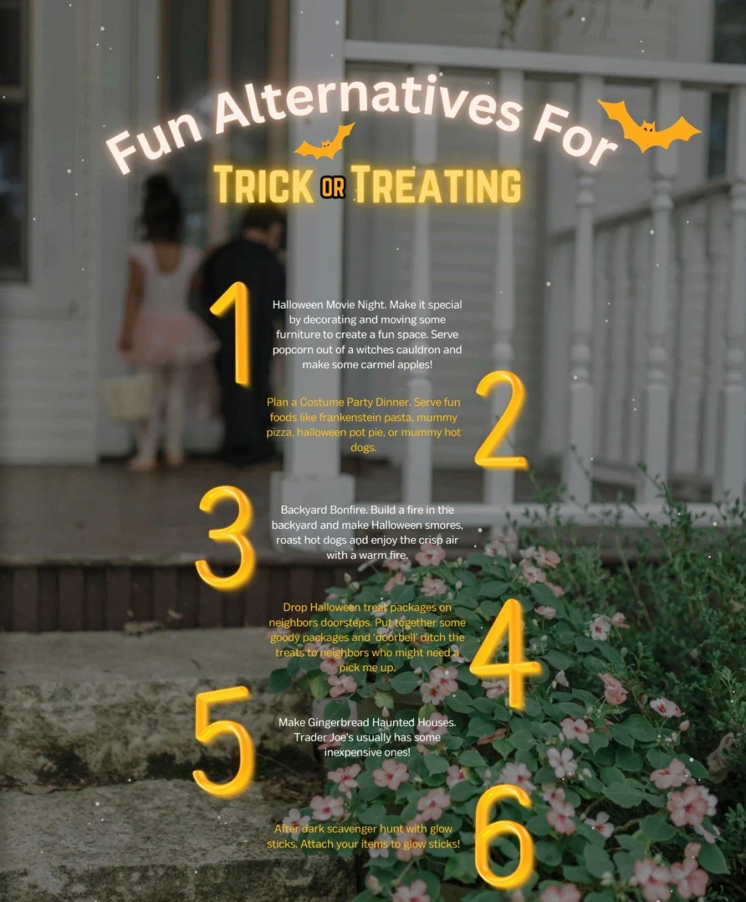 Not planning on trick-or-treating this year? 👻
Make Halloween magical in your own way! From backyard bonfires and movie nights to glow stick scavenger hunts, there are so many creative ways to make the night special for your family. 🍿✨
Get all th