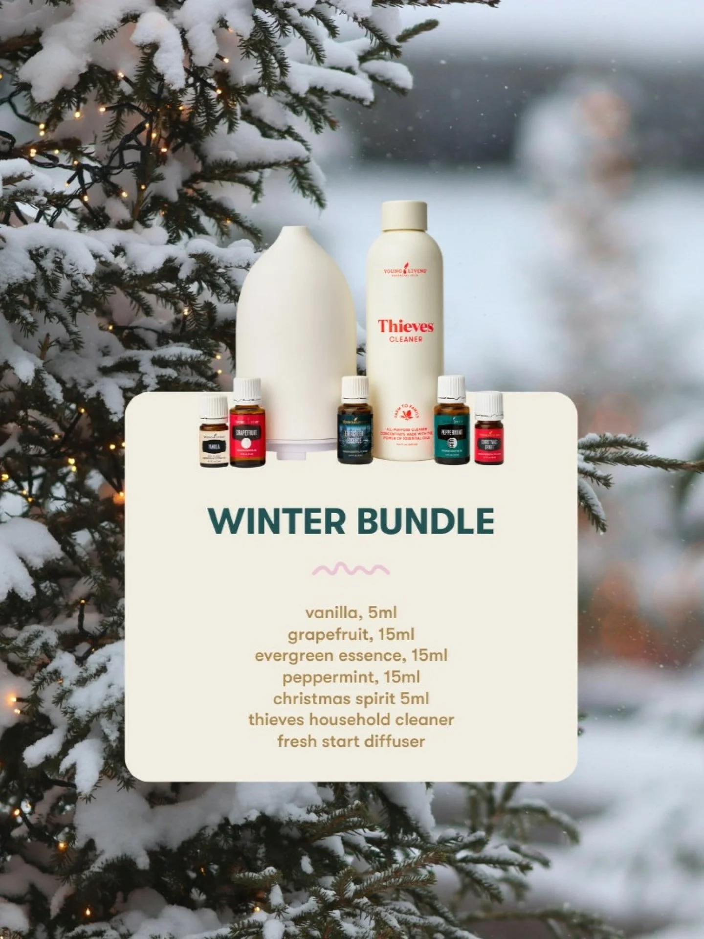 Deck the halls and ditch the harsh chemicals with our limited-time Winter Starter Bundle! It&rsquo;s the perfect way to spruce up your home for the holidays with our ultra-concentrated, non-abrasive Thieves Cleaner, sleek FreshStart Diffuser, and fiv