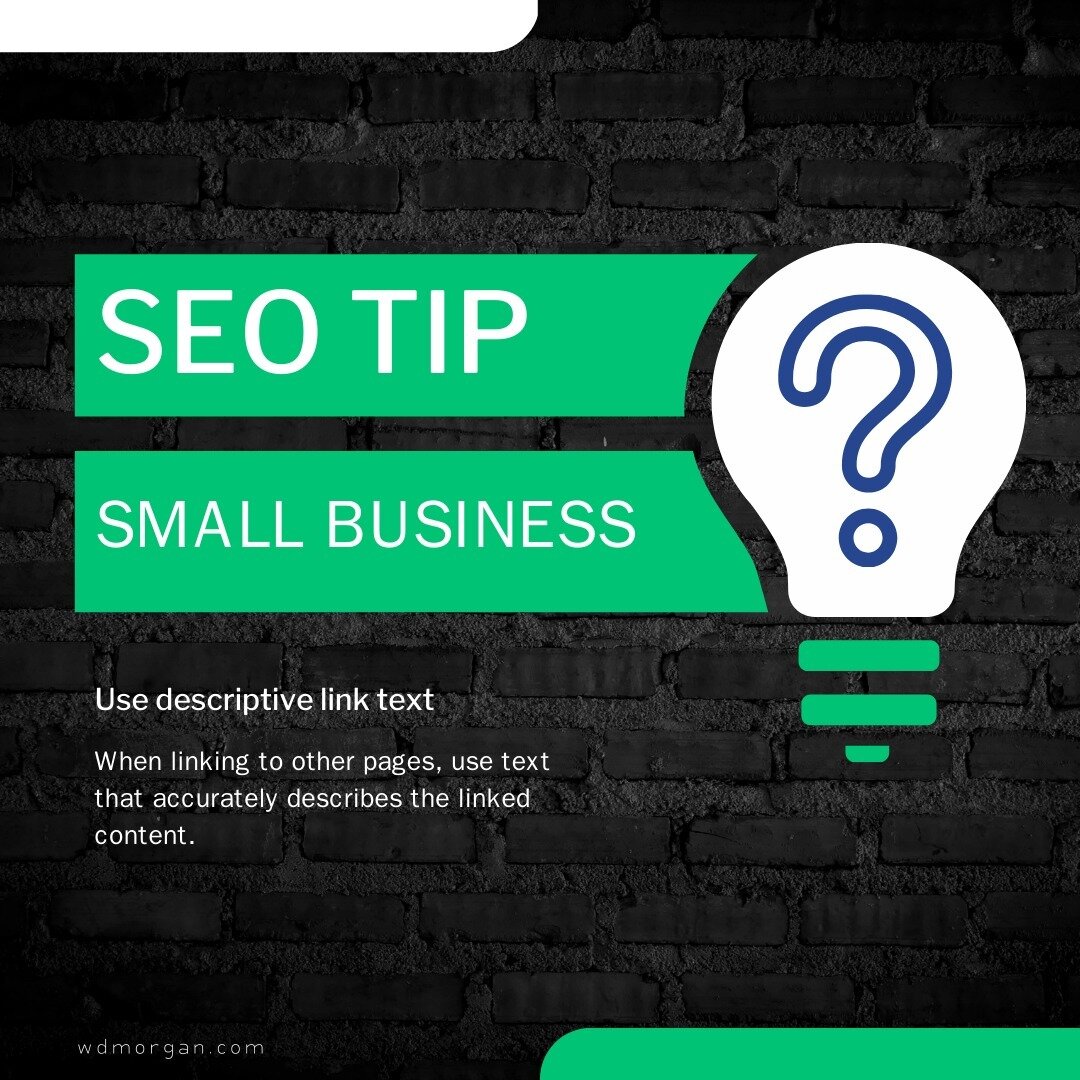 🔗 Link like a pro with descriptive link text for your small business website! 💡 Using accurate and descriptive text when linking to other pages can improve your user experience and help search engines understand your content better. 🌟 #SEOTips