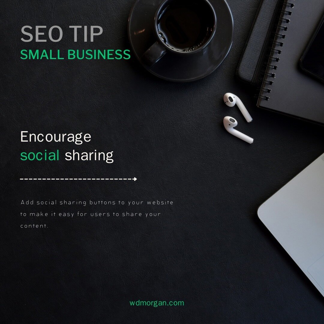 📣 Spread the word with social sharing for your small business website! 🔗 Encourage your audience to share your content by adding social sharing buttons to your site. 🤝 By making it easy for users to share your content, you can improve your online 