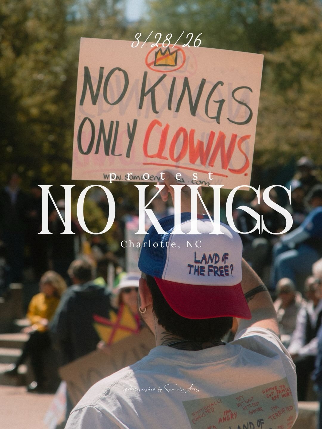 Photos from the #NoKings protest in Charlotte, NC // 3.28.26 🚫👑

This was my first protest in a state other than CT and it did not disappoint&hellip; 

Big thanks to all the organizations that hosted! (Feel free to tag any others! I only know of @i