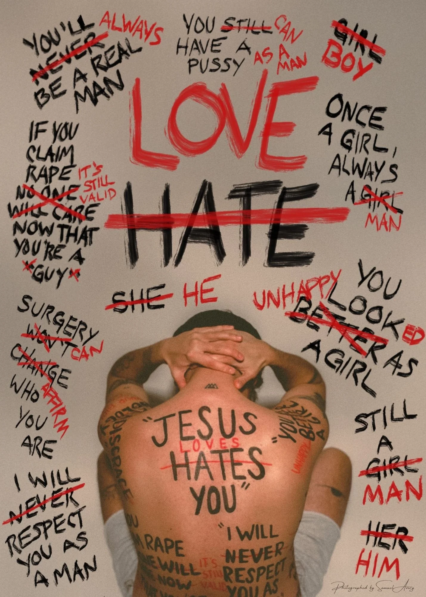 "love over hate" print