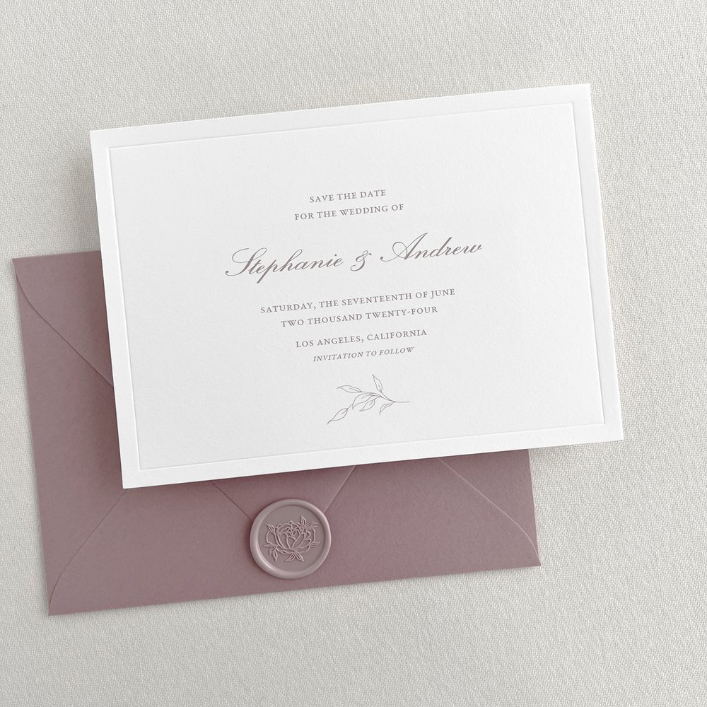 Elegant Wedding Save the Date Cards With Photo Vellum Save 