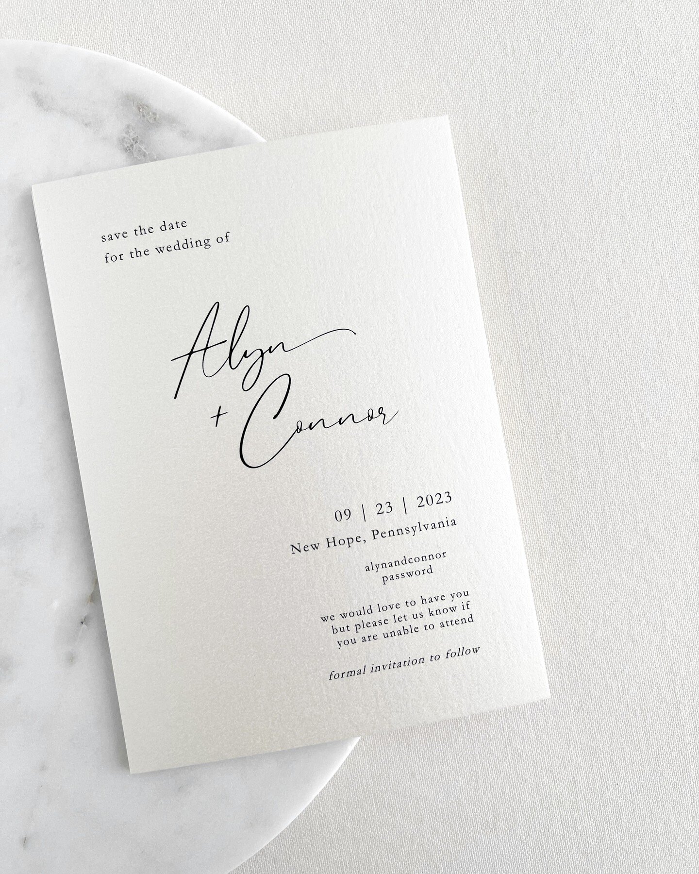 Our Savannah semi-custom Save the Date, customized for A+C. We opted for metallic Opal cardstock to elevate this set - a beautiful champagne color that is a great alternative to a flat white stock. ✨ #savethedate #metallic #weddinginvitations #weddin