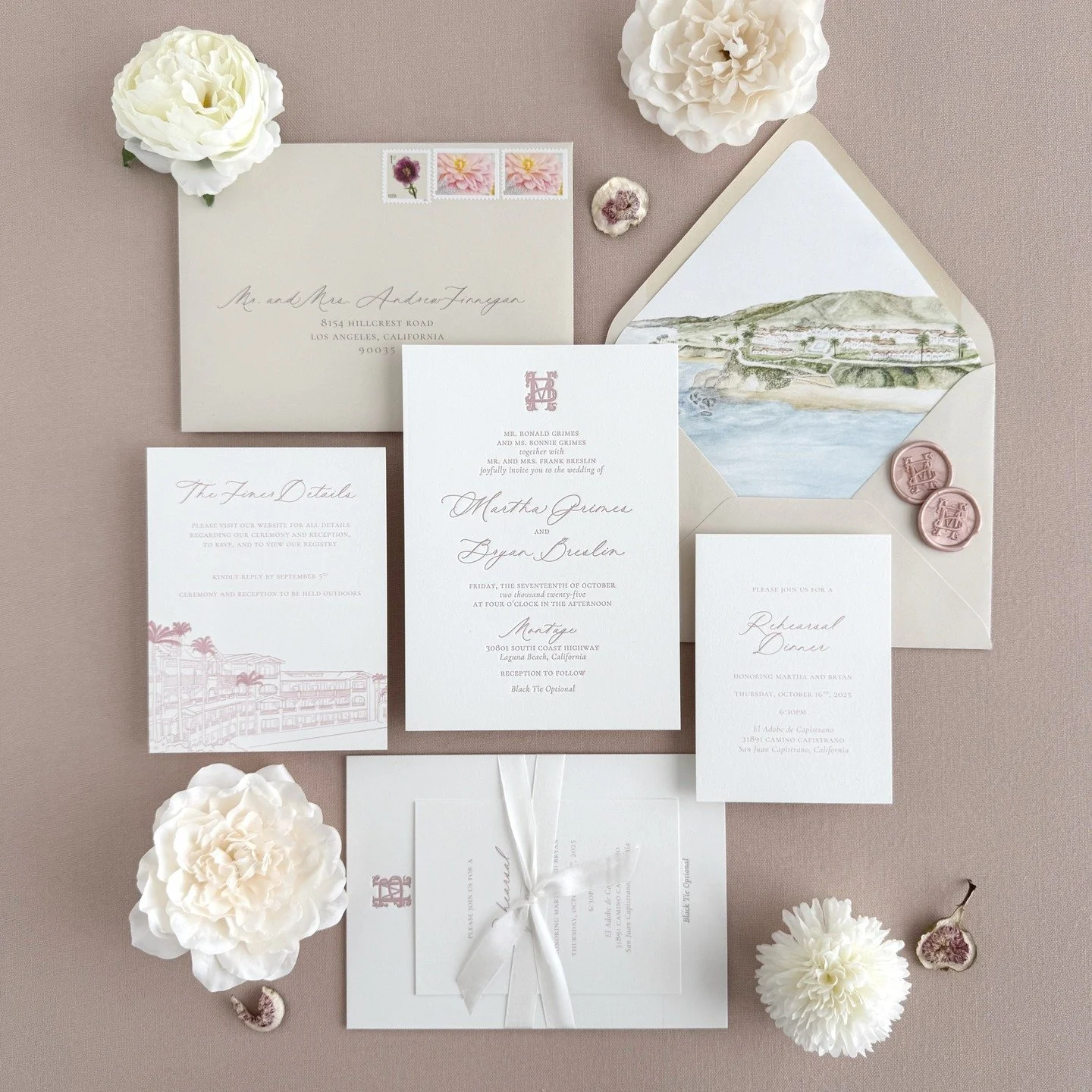 It's the meaningful details that make custom wedding invitations unforgettable. Like when your wedding venue has played a significant role in your relationship, it also gets a starring role in your wedding stationery. For @weddingkate