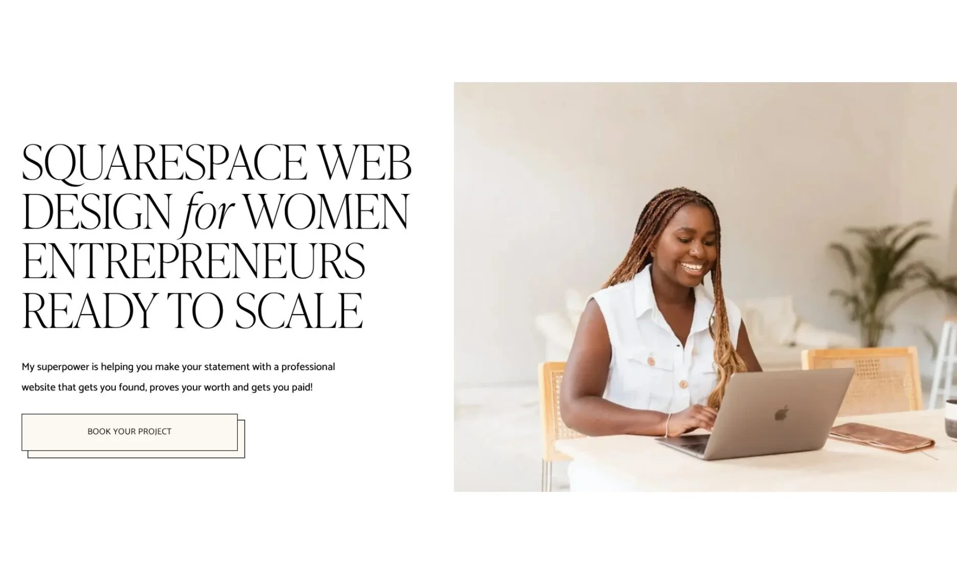 Elisabeth Barnes's new services page headline that is specific to her audience showing who she serves, what stage they are in and what she helps them achieve