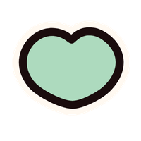 graphic of cute green heart