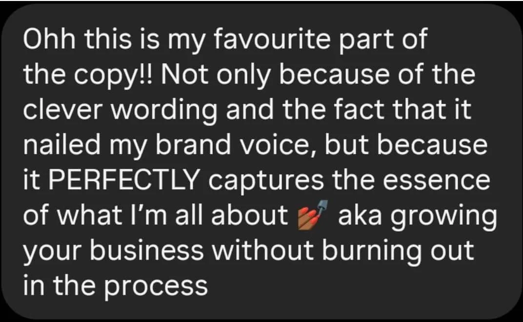 Positive DM example from Elisa Barnes to Sarah Marriott