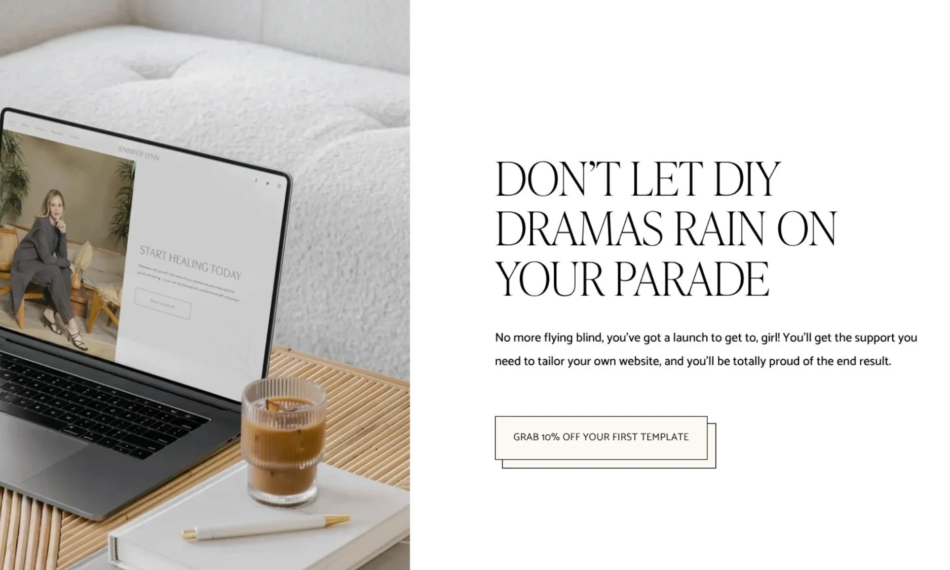 Elisabeth Barnes's new lead magnet sign up capturing attention with her bold brand voice and telling her audience the next step