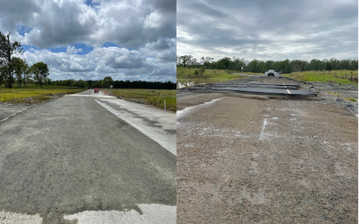 Before: Lindleys Lane, Scotchy Pocket - evidence of road damage