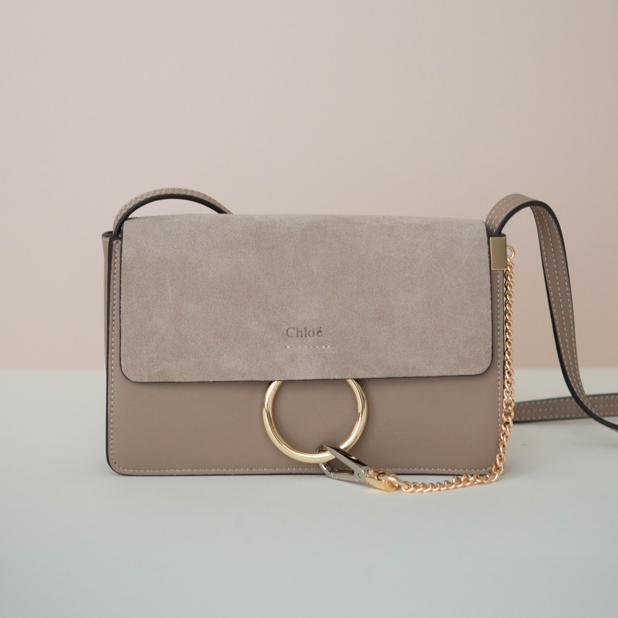 Chloe Faye Small Suede/Leather Shoulder Bag