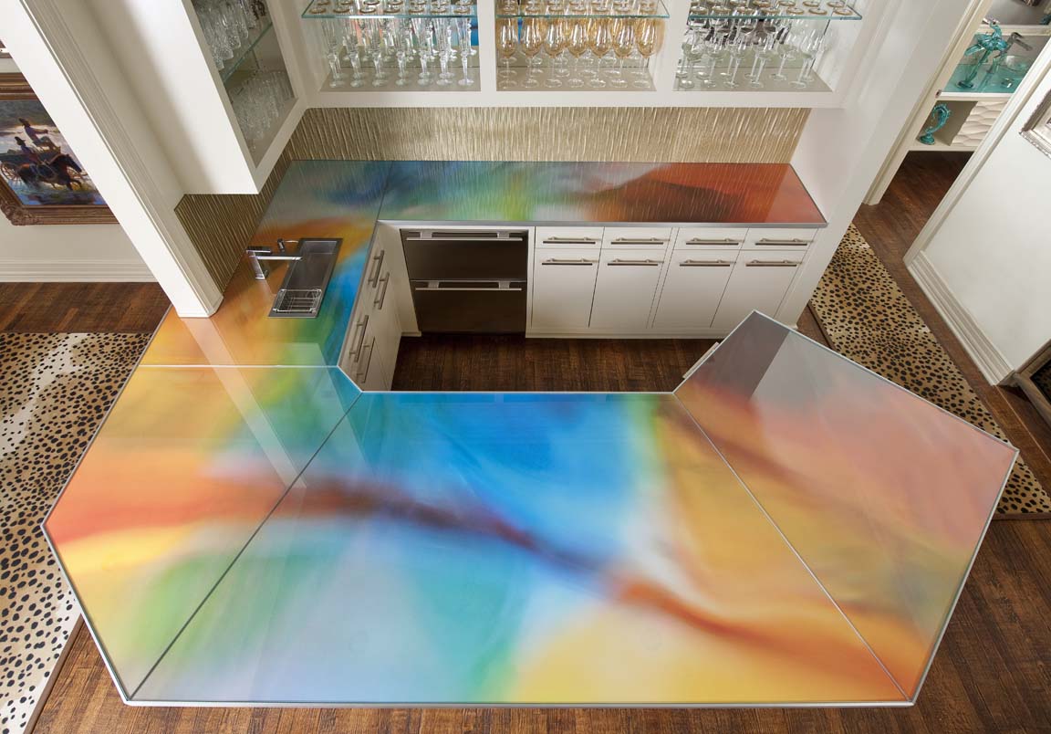 Custom Counter Top with Local Artist Photograph Printed on Metal