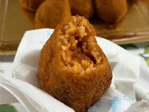 Homemade Italian arancini balls