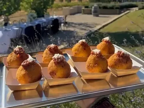 Arancini balls by the tray