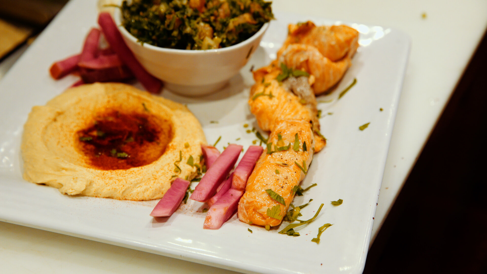 Salmon Kebab with the Tabbouleh Salad
