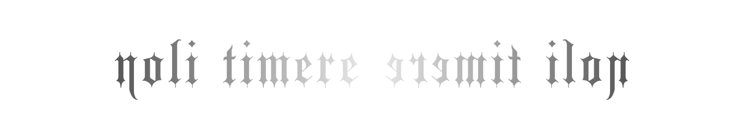 Visuel en lettres gothiques du titre d'une photographie.