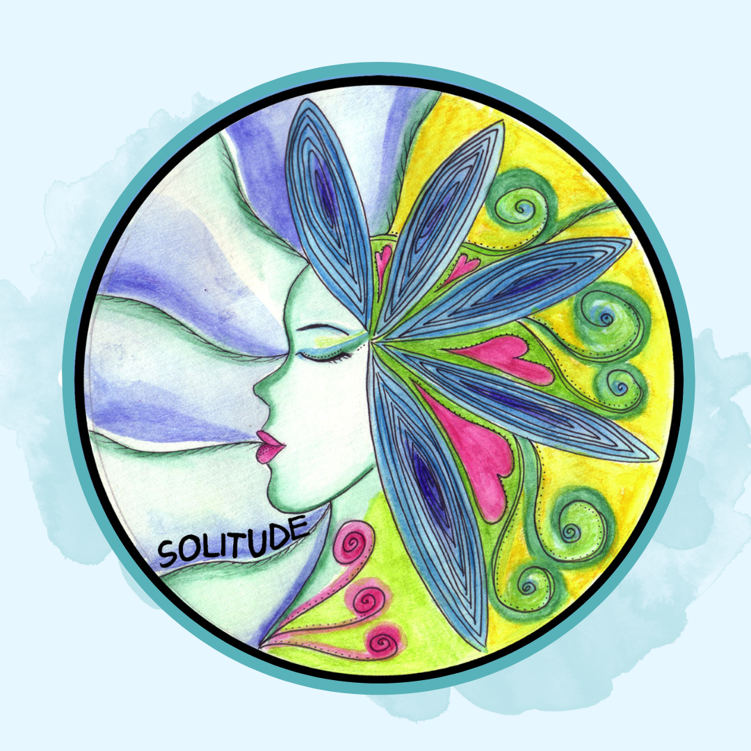 An image of a woman with the word solitude depicting learning to feel safe in the nervous system in eating disorder recovery in Asheville, North Carolina