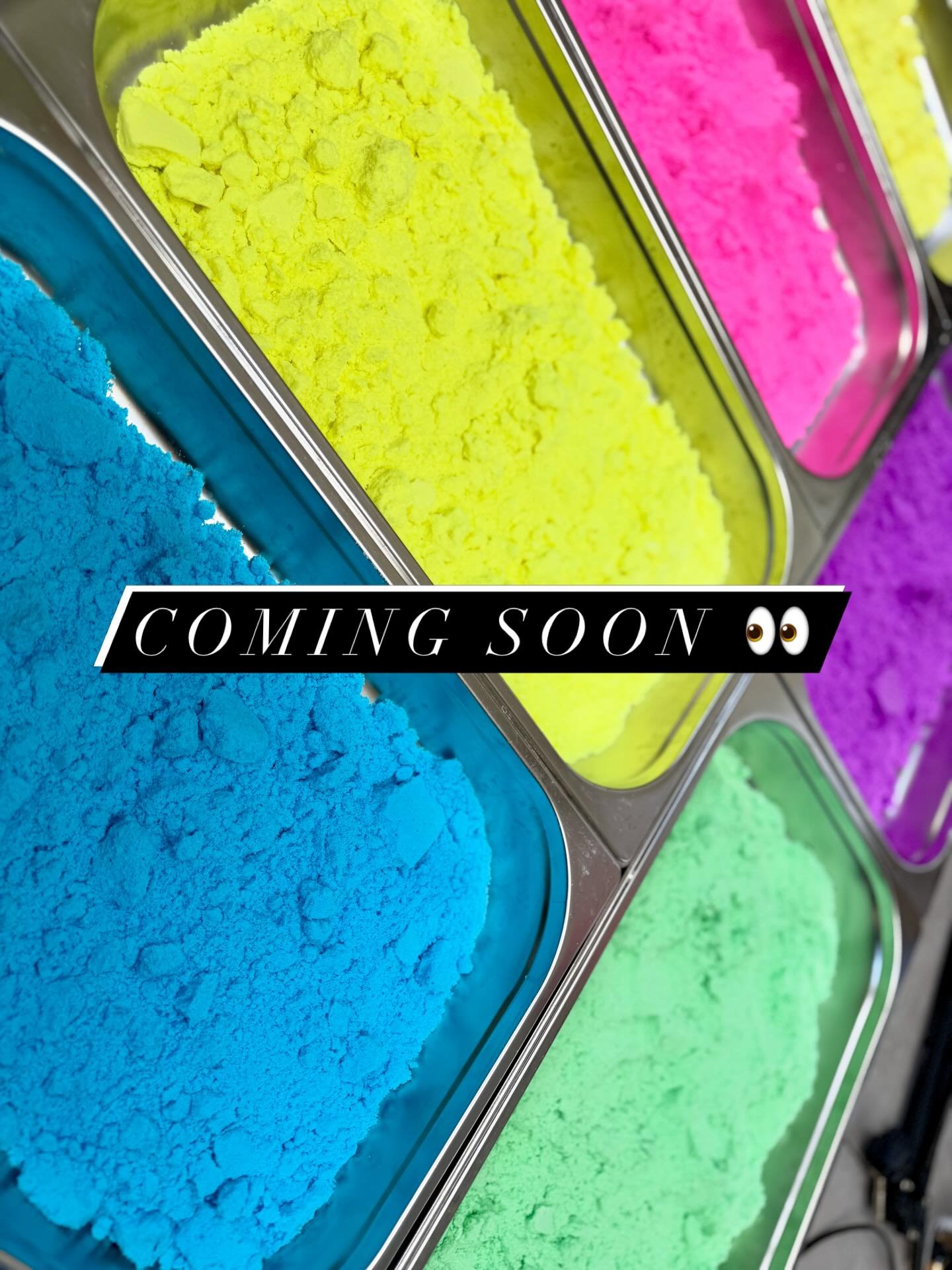 This way&hellip; colourful things come 🌈✨

You asked, and I listened &mdash; bath dust is officially making a comeback. This is where it starts&hellip; trays of freshly made bath bomb powder, packed with colour, ready to cure for the next 48 hours b
