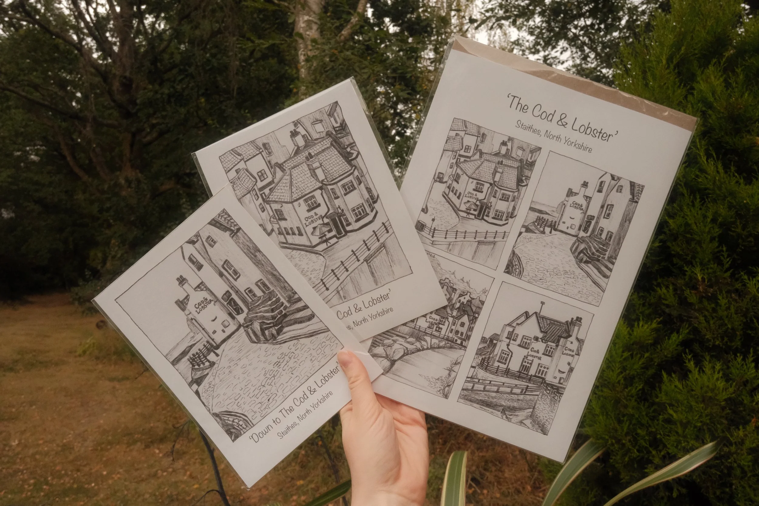 A4 Pen Illustration Art Print - Staithes