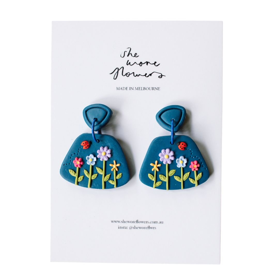 Navy Ladybird Dangles
