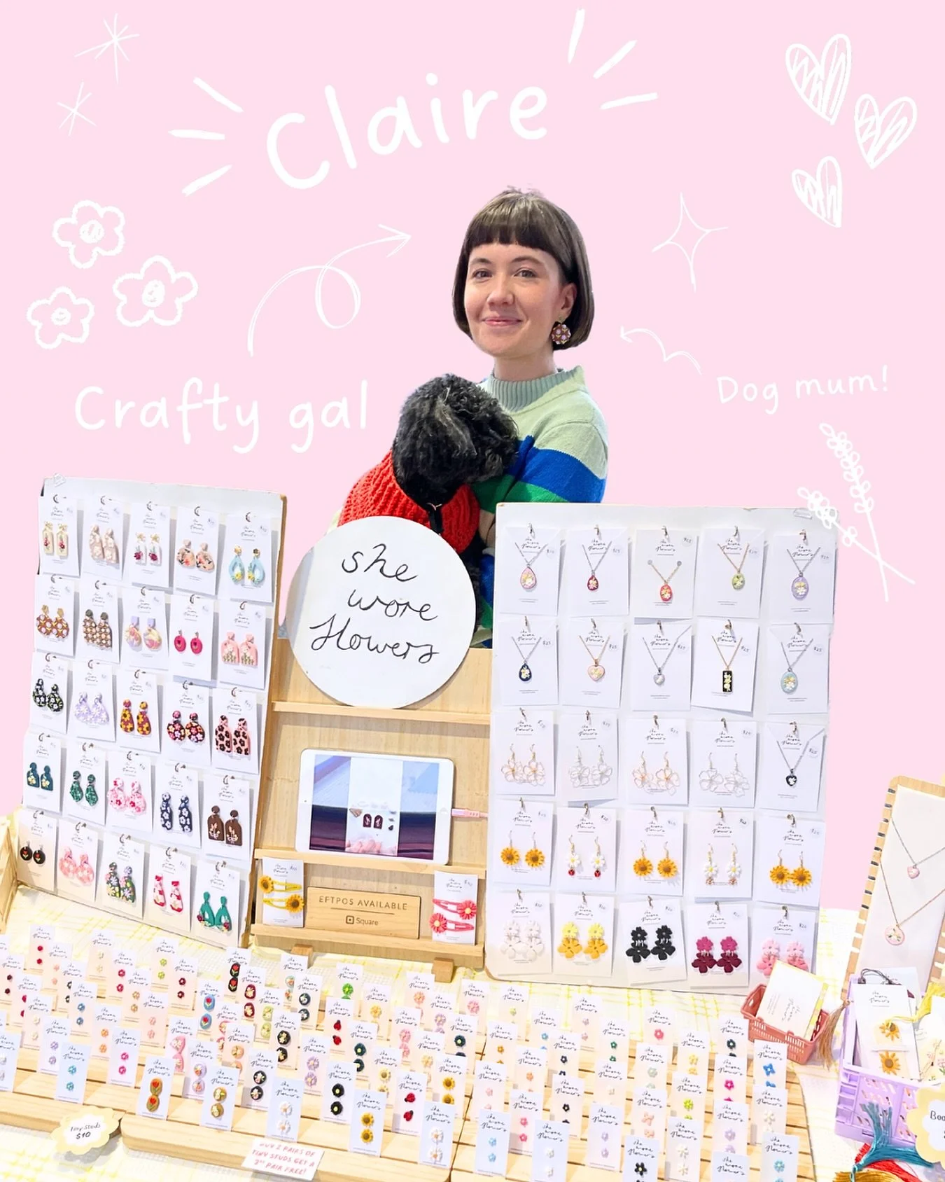 Hello to all the new friends who have been following along lately! 🙋🏻&zwj;♀️ I thought it was about time I re-introduced myself. 

✨ 10 things about me! ✨

	1.	I&rsquo;m Claire - the maker behind She Wore Flowers 🌼
	2.	I live in Melbourne&rsquo;s 