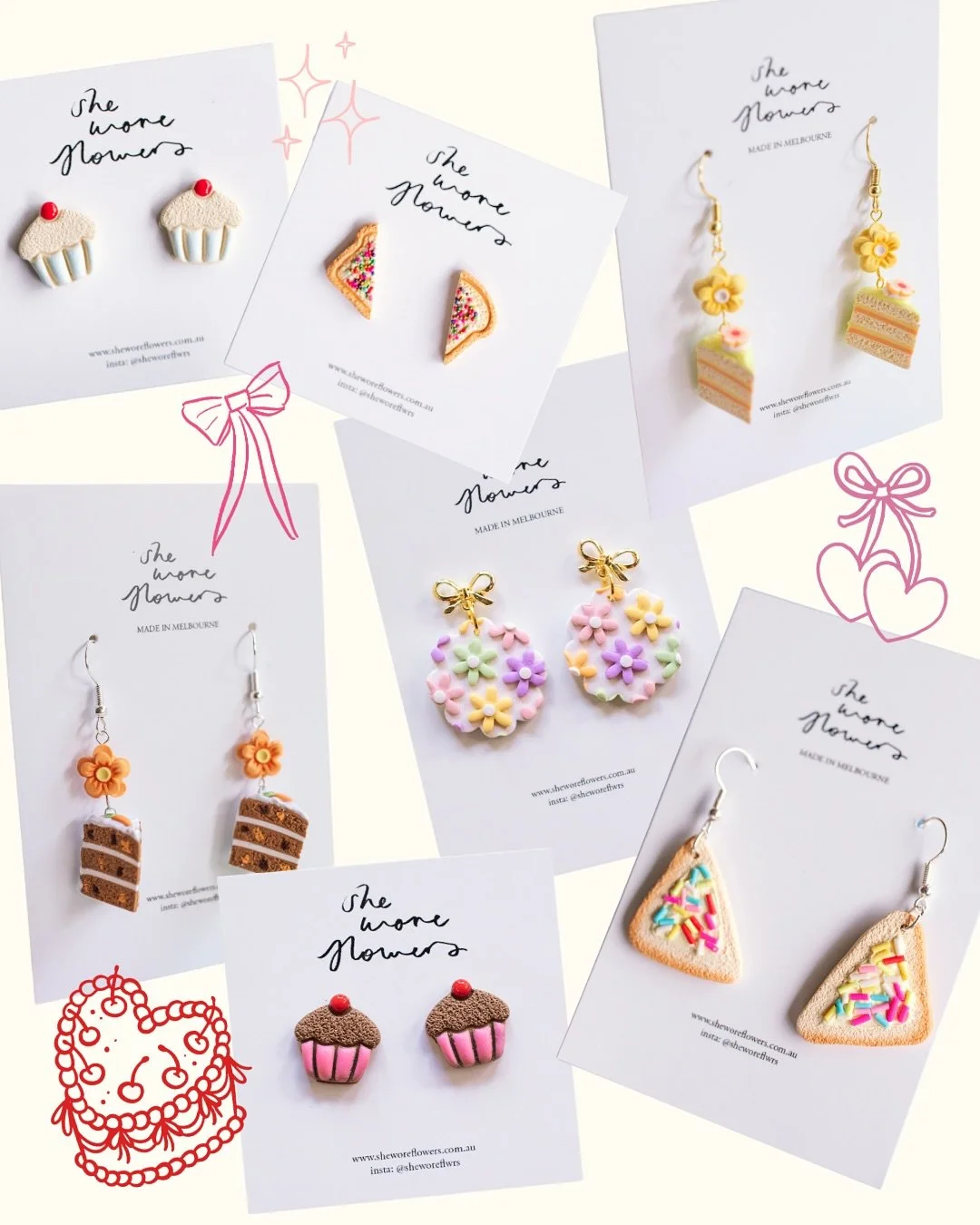 🎂 Belated Birthday Sale! 🎉
You asked, I listened, the birthday styles are now online!

Fairy bread, cupcakes, slices of cake, gingham flowers, and more 🍞🧁🍰🌸
Now live on the website, plus 20% off everything until midnight tomorrow as a little th