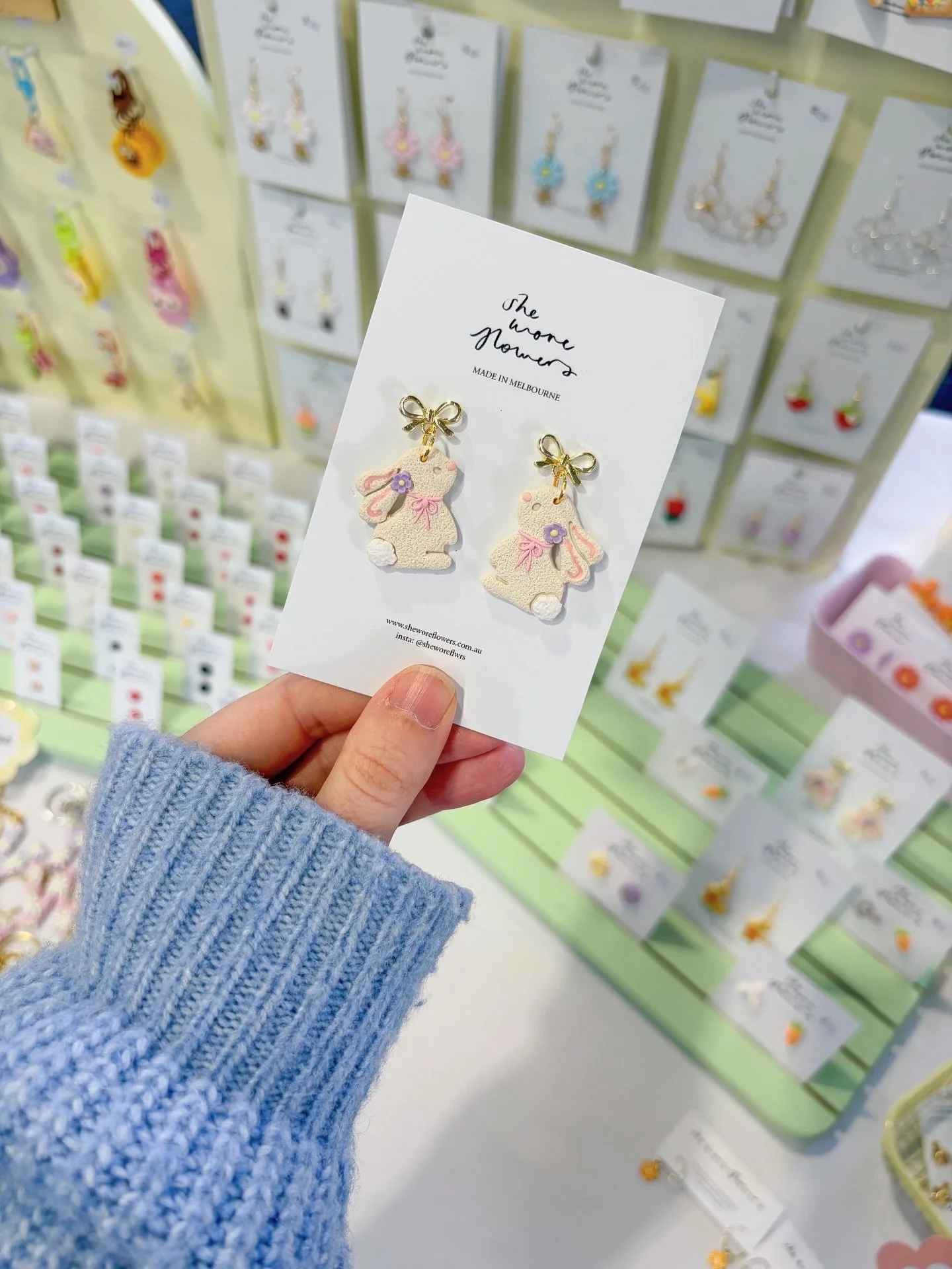 Happy Easter! 🐣 I made a few last minute little Easter earrings to bring with me to CRFT*WRK market at @vicmarket with @therosestmarket today! I hope you have a beautiful weekend filled with lots of choccy treats 😘&hearts;️