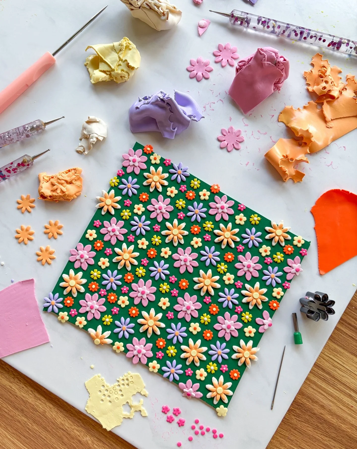 Messy desk today! ✌🏻 restocking fave designs for @pompomartmarket 💝