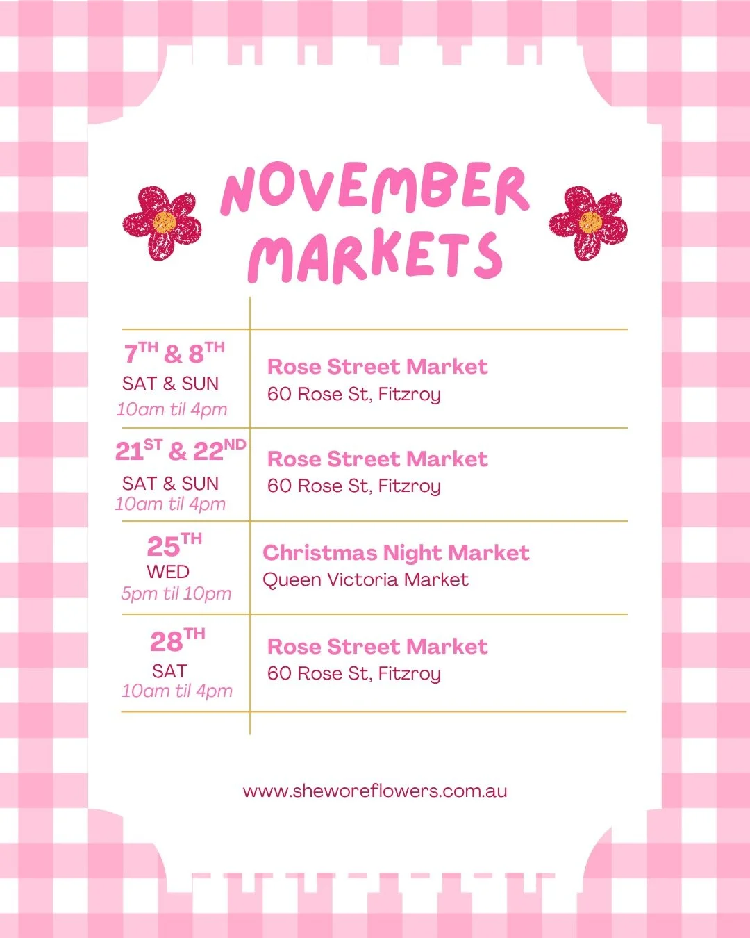 Gearing up for my BIGGEST end of year market season yet 😅 16 market dates across November and December!! 

I&rsquo;d be absolutely thrilled if you popped by and said hi 🥹 I&rsquo;m going to have the biggest Christmas collection I&rsquo;ve ever had 
