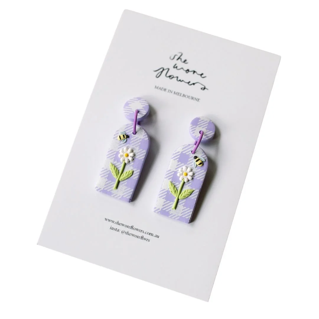 Lilac Bee Dangles