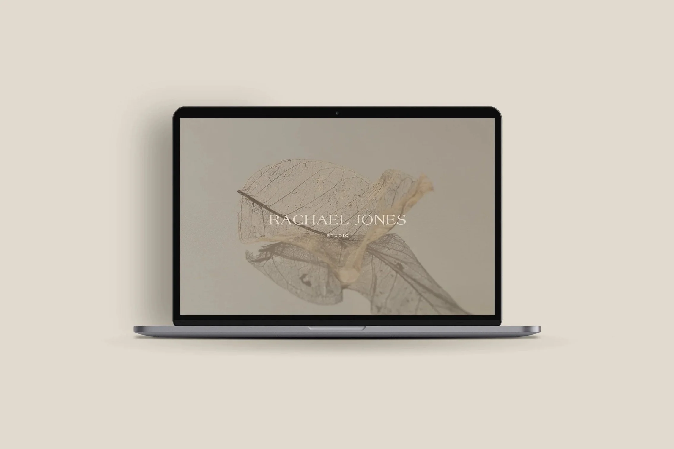 imac mockup of homepage for Rachael Jones Studio