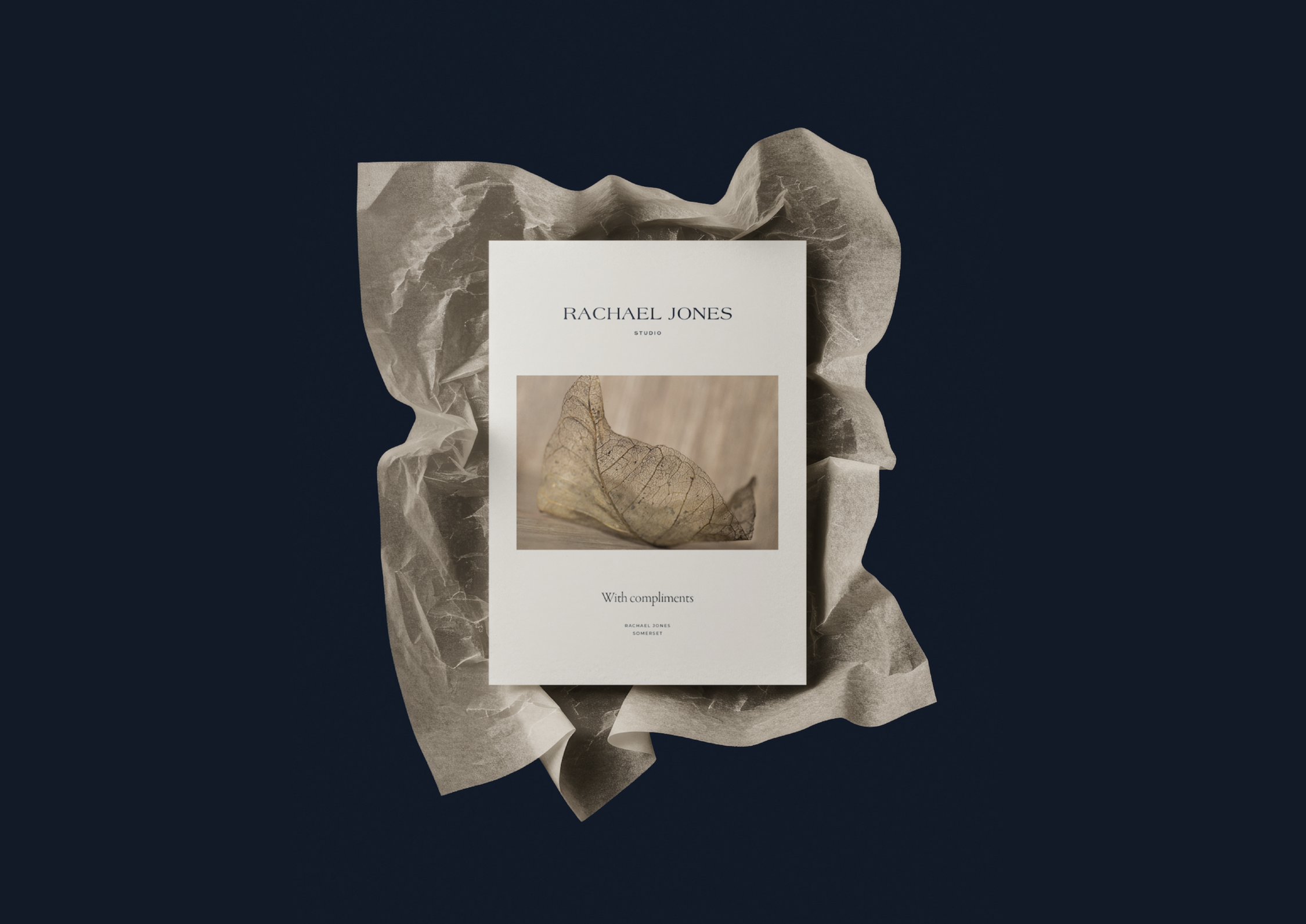 Stationery mock up on tissue paper and dark background