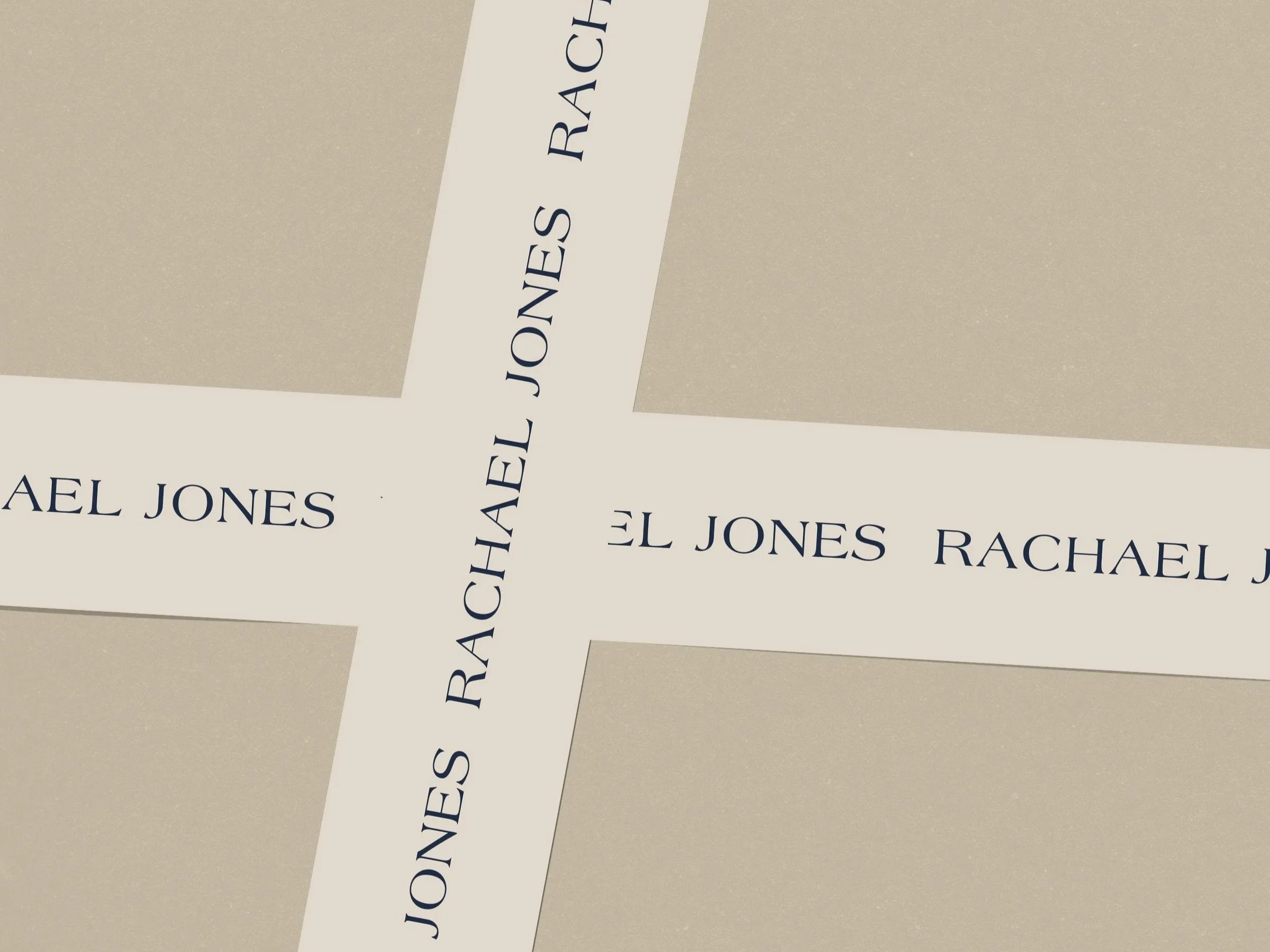 Wrapping tape mock up for Rachael Jones Studio