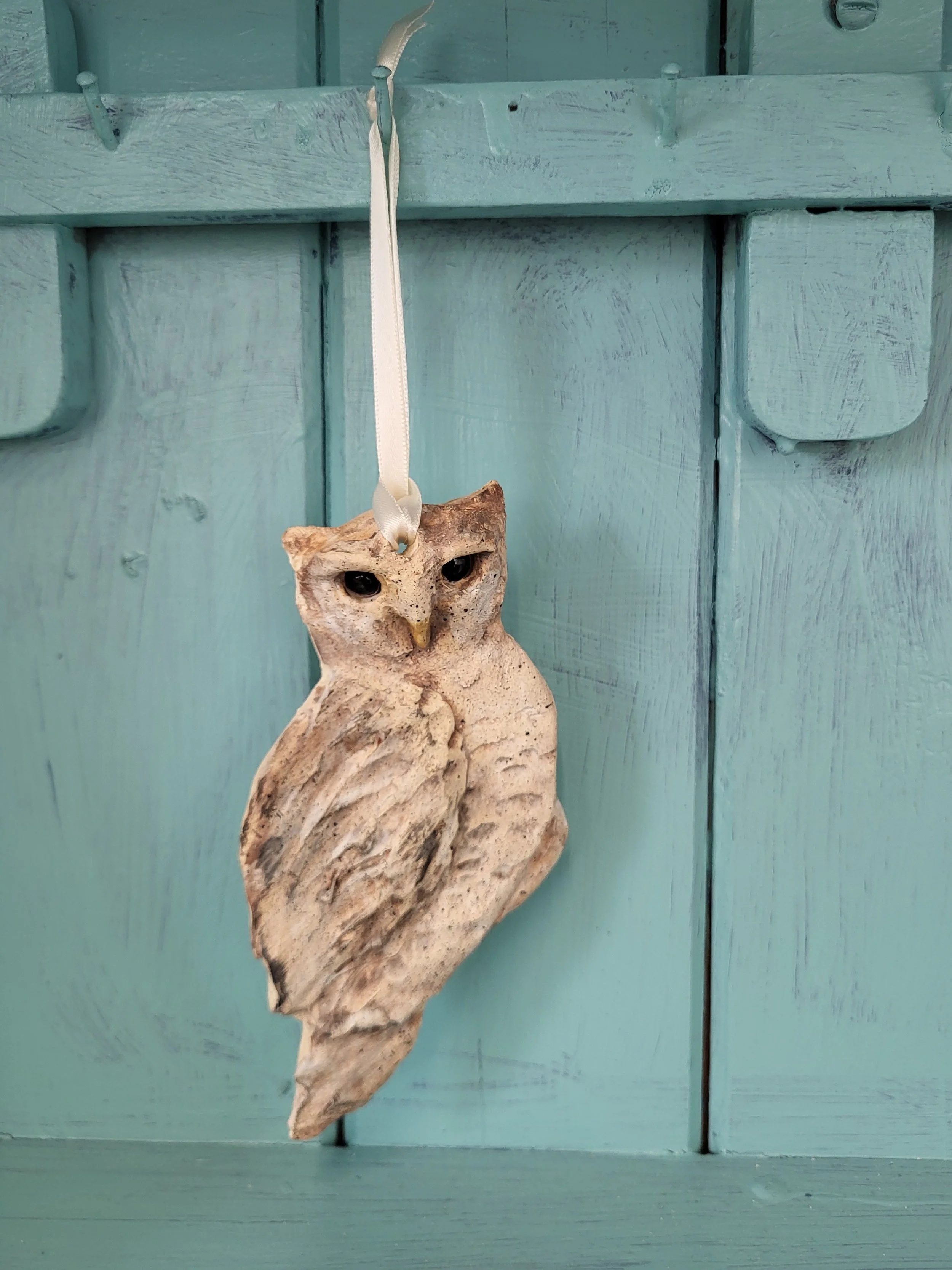 Owl hanging ceramic charm