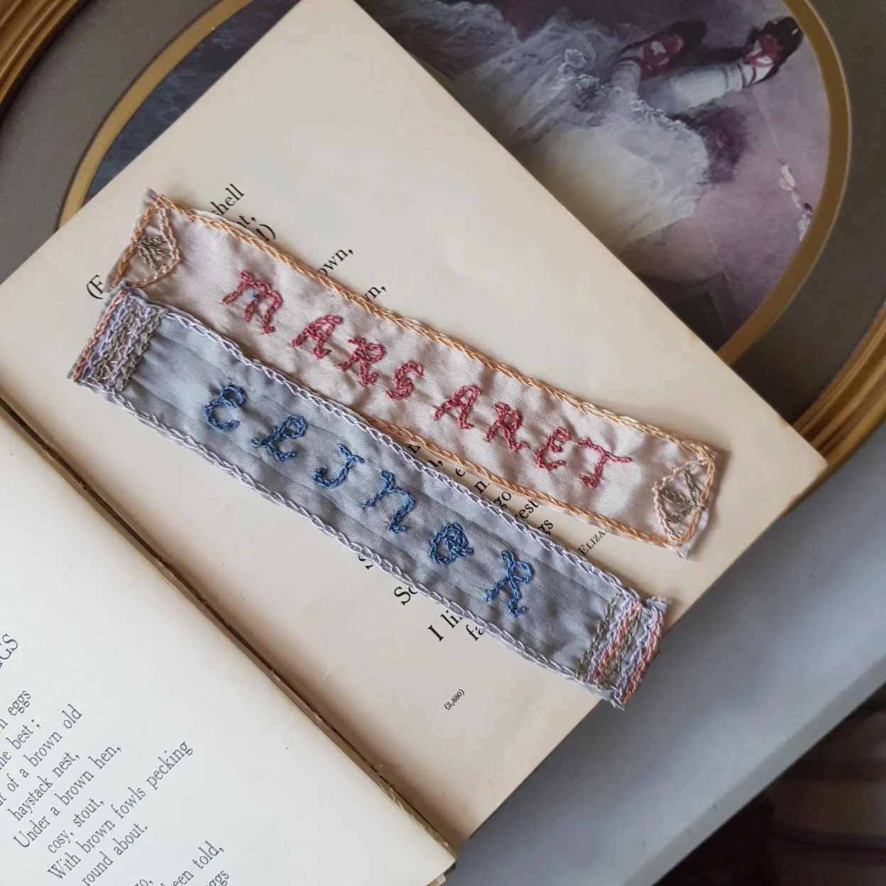 Embroidered bookmarks 
Sense and Sensibility Film 2026