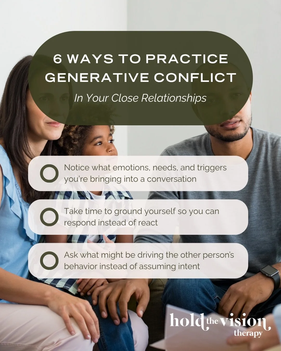 Most of us are taught to fight to win, to be right, protect ourselves, or convince the other person to see it our way, but generative conflict offers another way to engage.

🌸 This means checking in with yourself, acknowledging our past, and making 