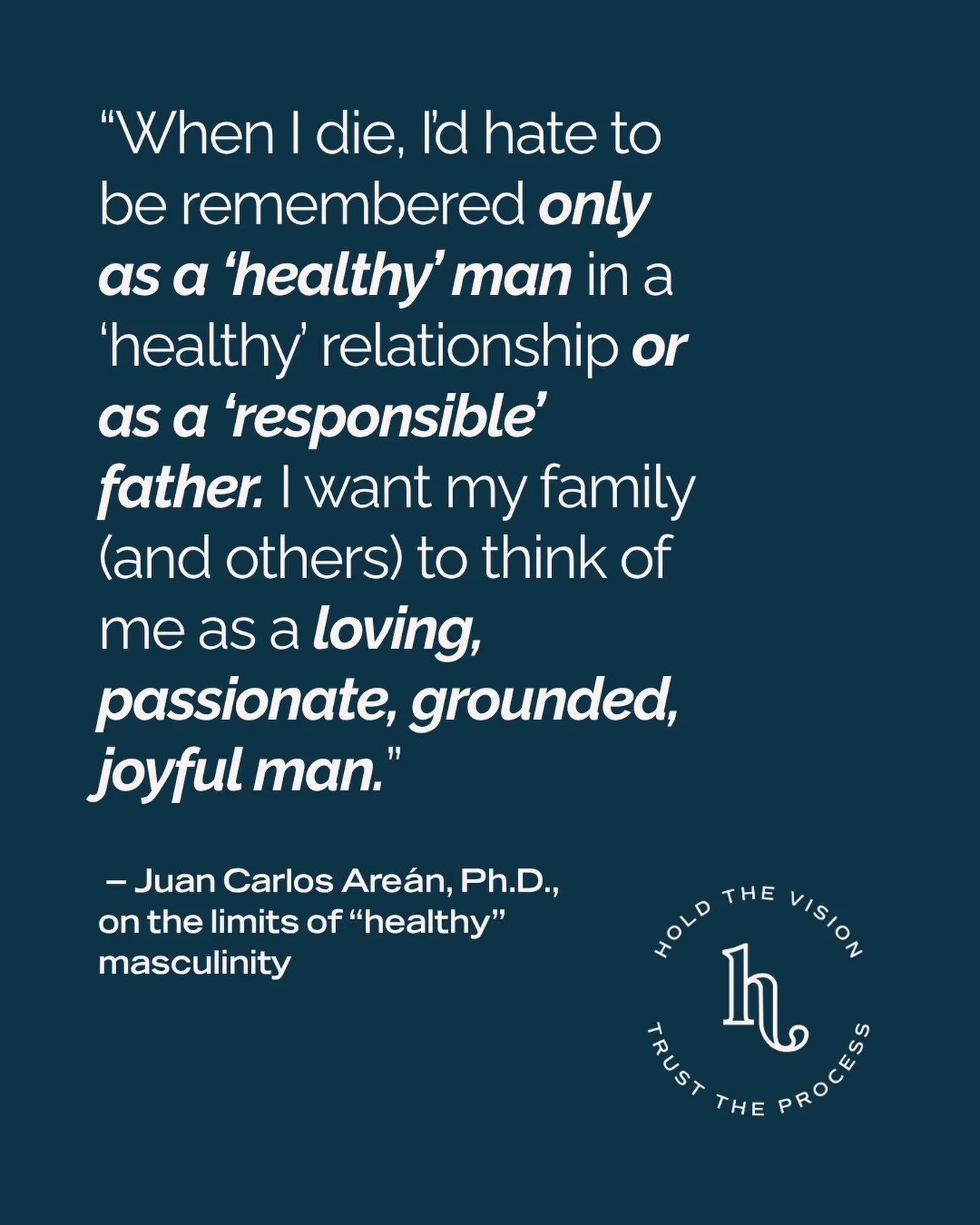 &ldquo;Healthy&rdquo; masculinity is the starting point, not the finish line.

🌼 Dr. Are&aacute;n encourages us to reimagine masculinity not just as regulated or responsible, but as joyful, present, and fully alive in all relationships.

🍃 This mea