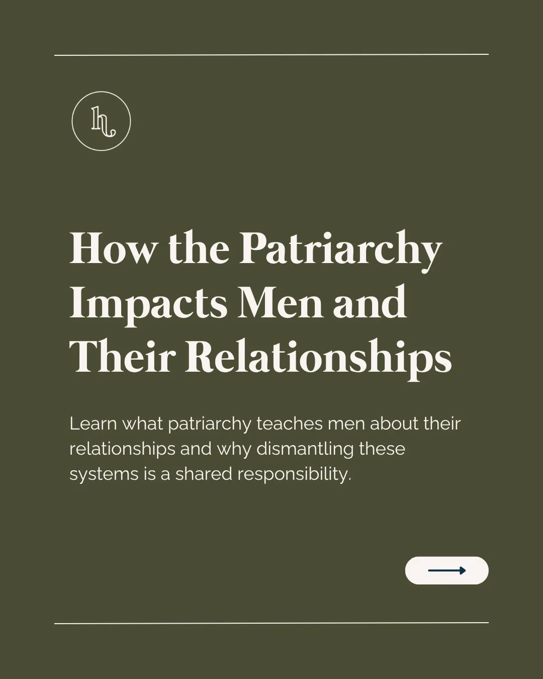 From home to work, patriarchy prevents men from building deeper, more equitable relationships, contributing to patterns of loneliness and isolation.

🌿 Just as it&rsquo;s important for white people to actively participate in dismantling racism, men 