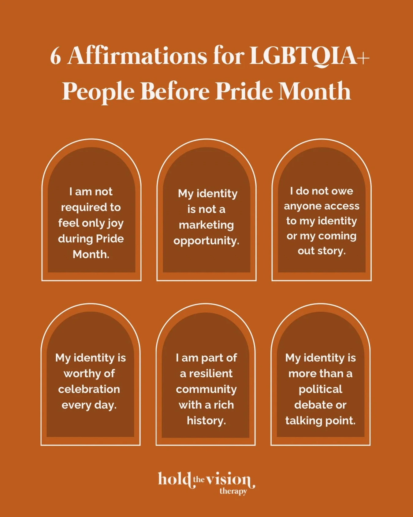Pride Month can bring up a wide range of emotions for LGBTQIA+ individuals navigating visibility, safety, and representation.

🌻 These affirmations are here to honor the complexity of holding both joy and grief at the same time.

Visit our website t