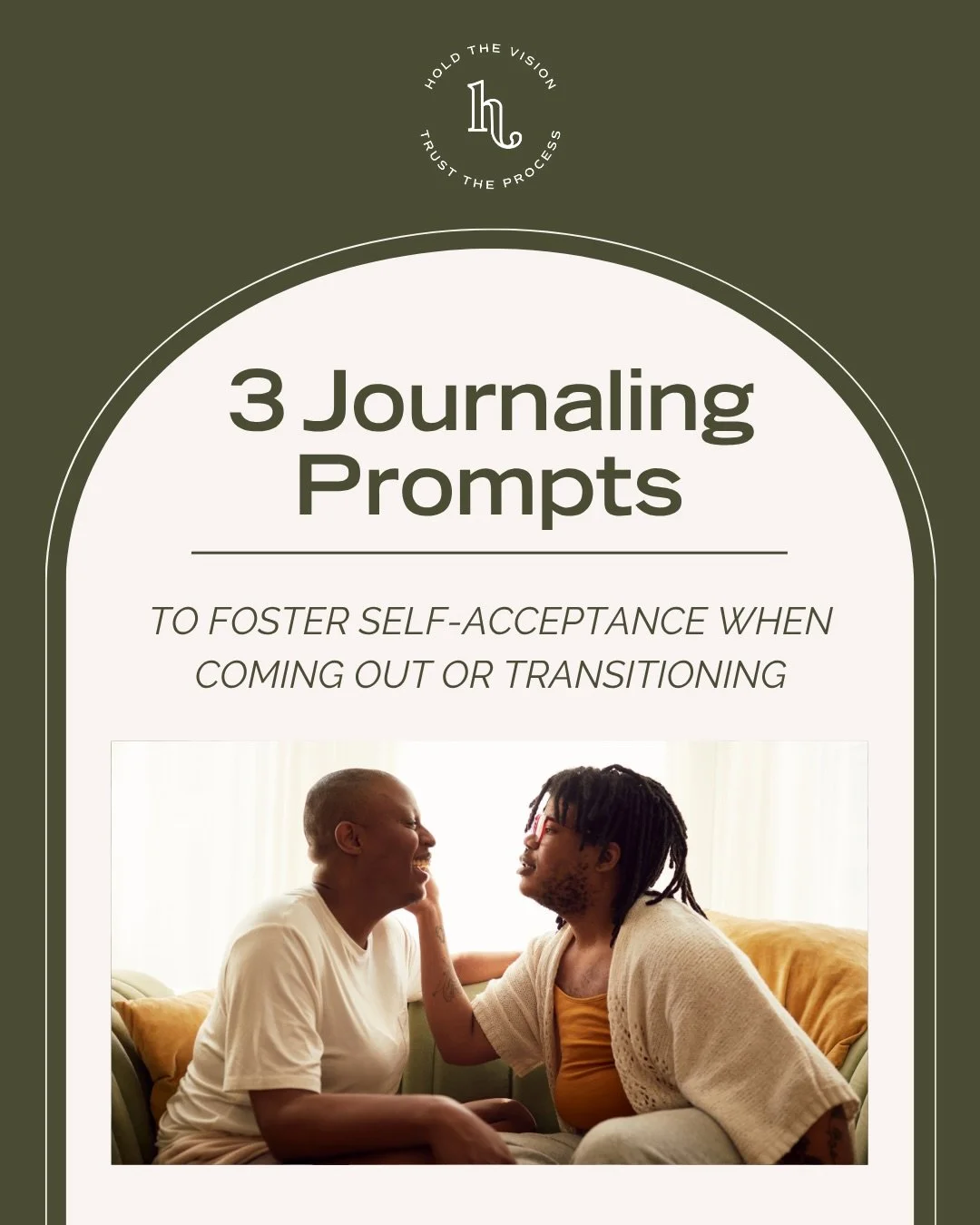 Coming out or transitioning can be a powerful step toward living more fully and authentically as yourself.

📓 Here are some prompts aimed to foster self-acceptance, resilience, and positivity during a crucial time of self-discovery and self-expressi