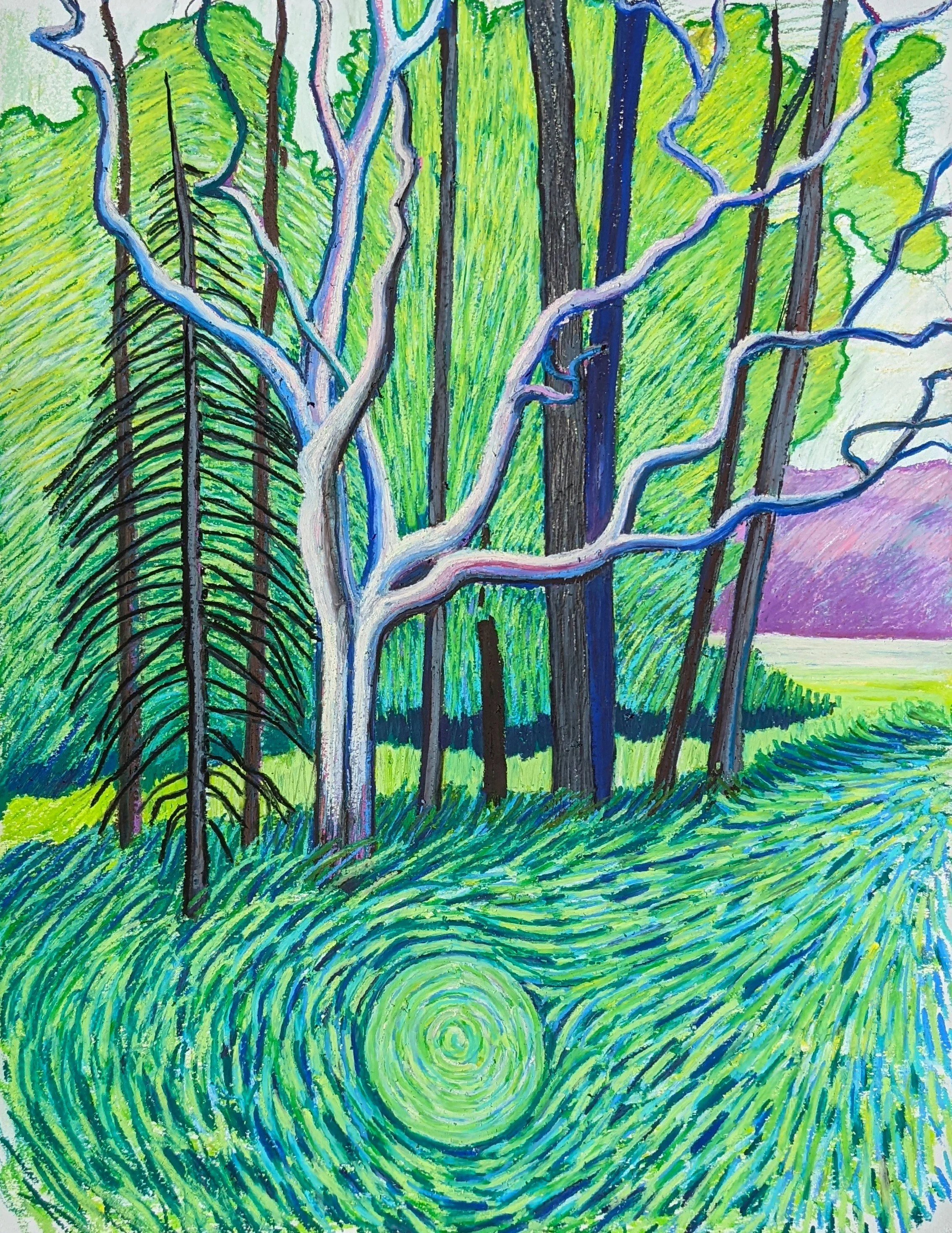 "Heart and Hand", 18" x 24", oil pastel and colored pencil on paper