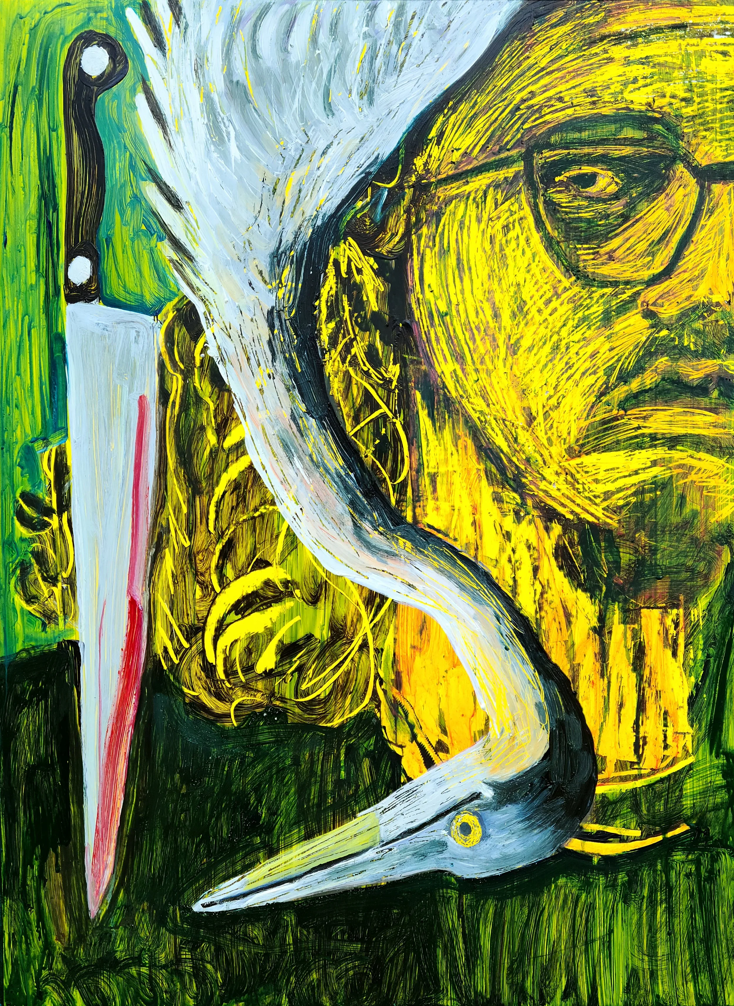 "Flirting With the Edge", 20" x 26", acrlylic on paper