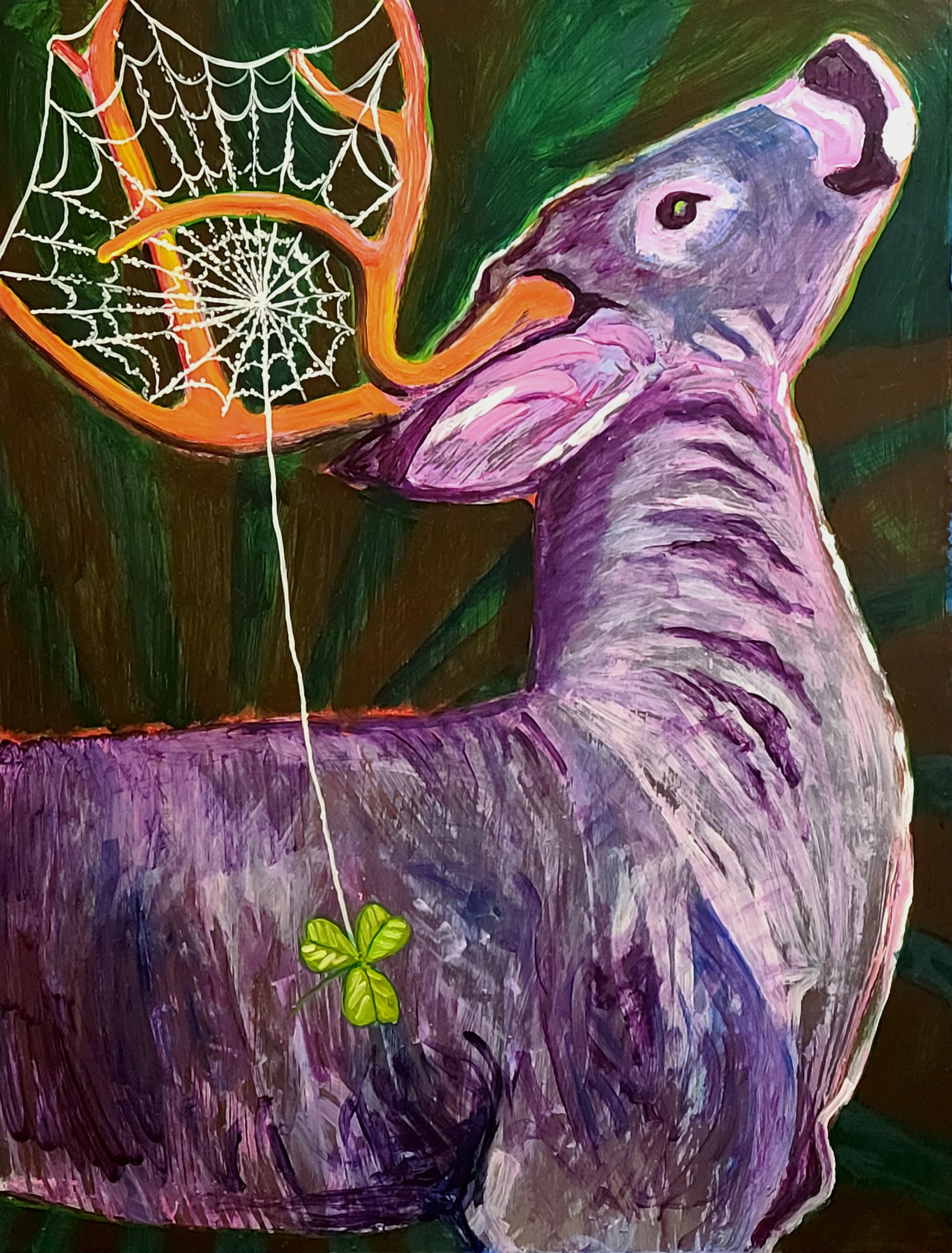 "Hanging by a Thread", 22" x 26", acrylic on paper