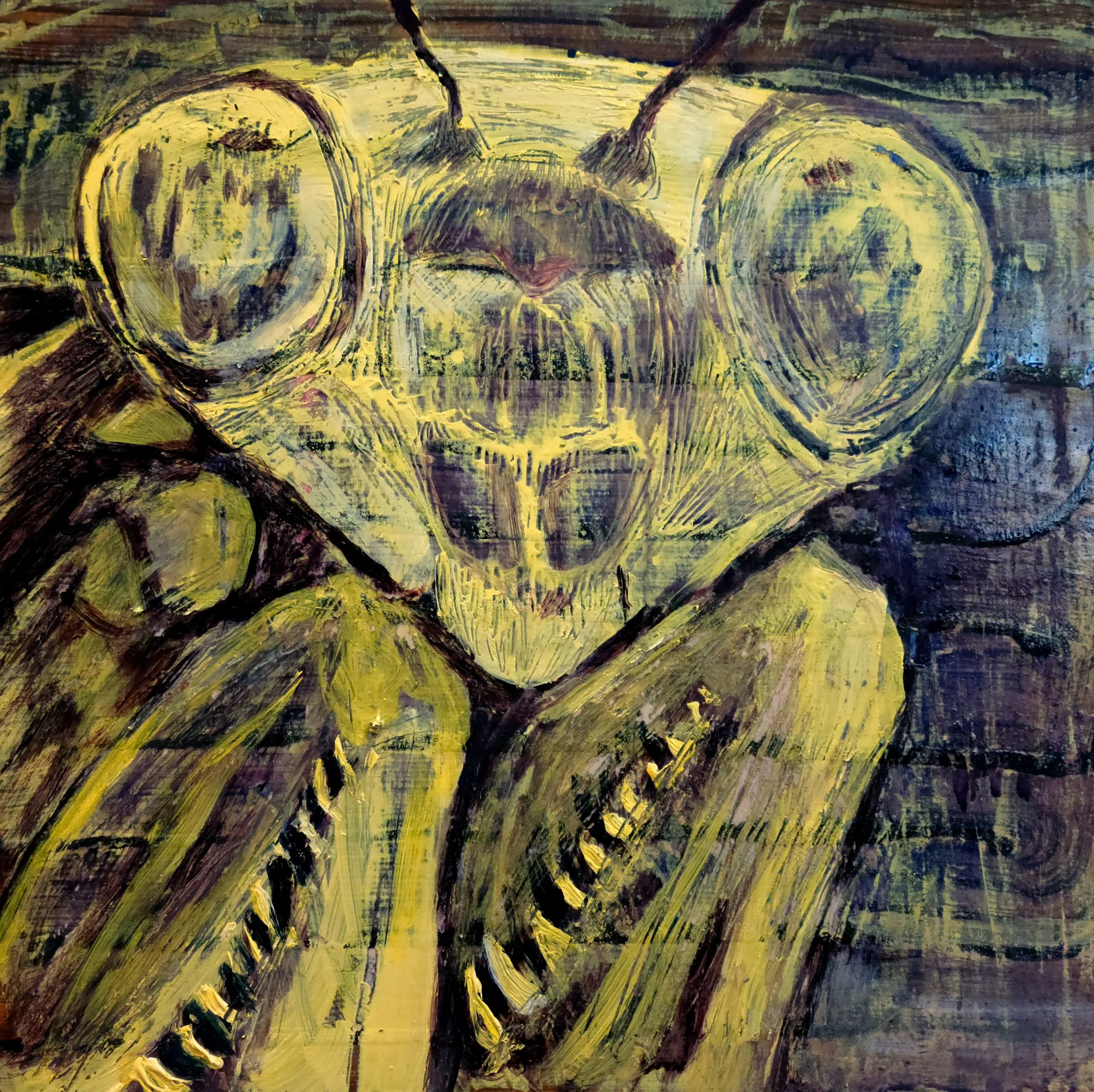 "Self Portrait II", 12" x 12", acrylic on panel