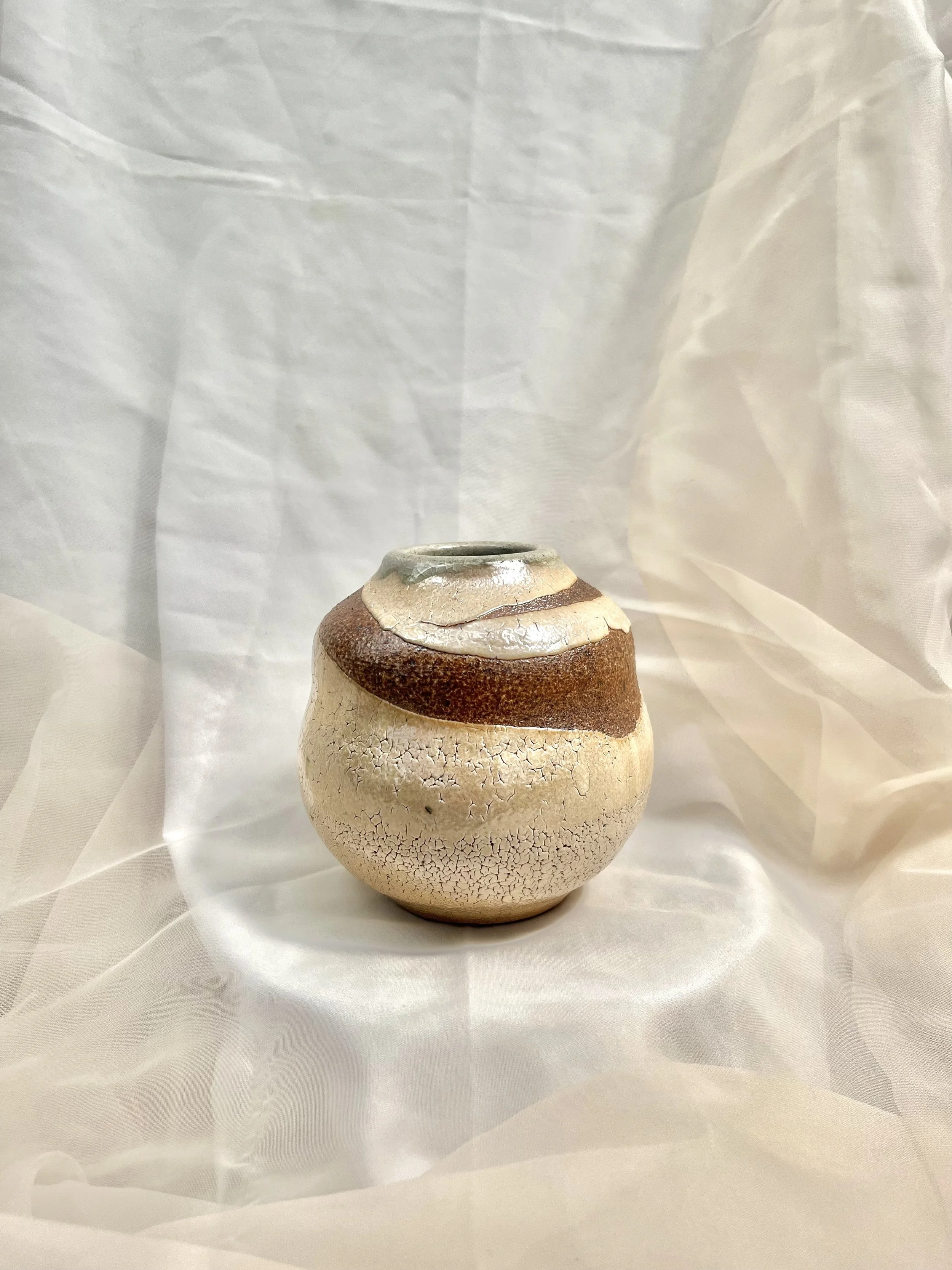 Blushing Crackle Slip Soda fired at Penland 2025