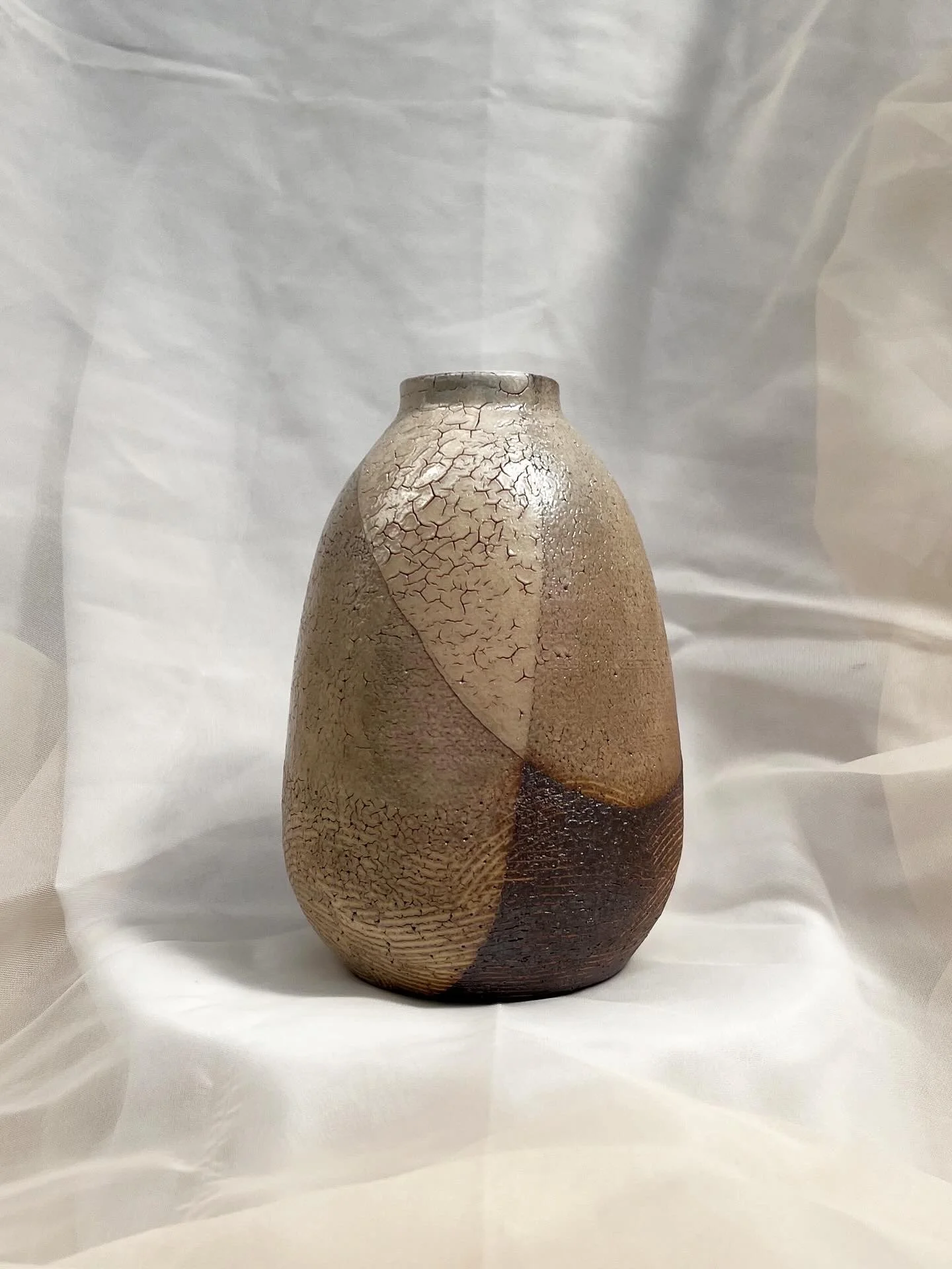 Blushing Crackle Slip Soda Fired at Penland 2025