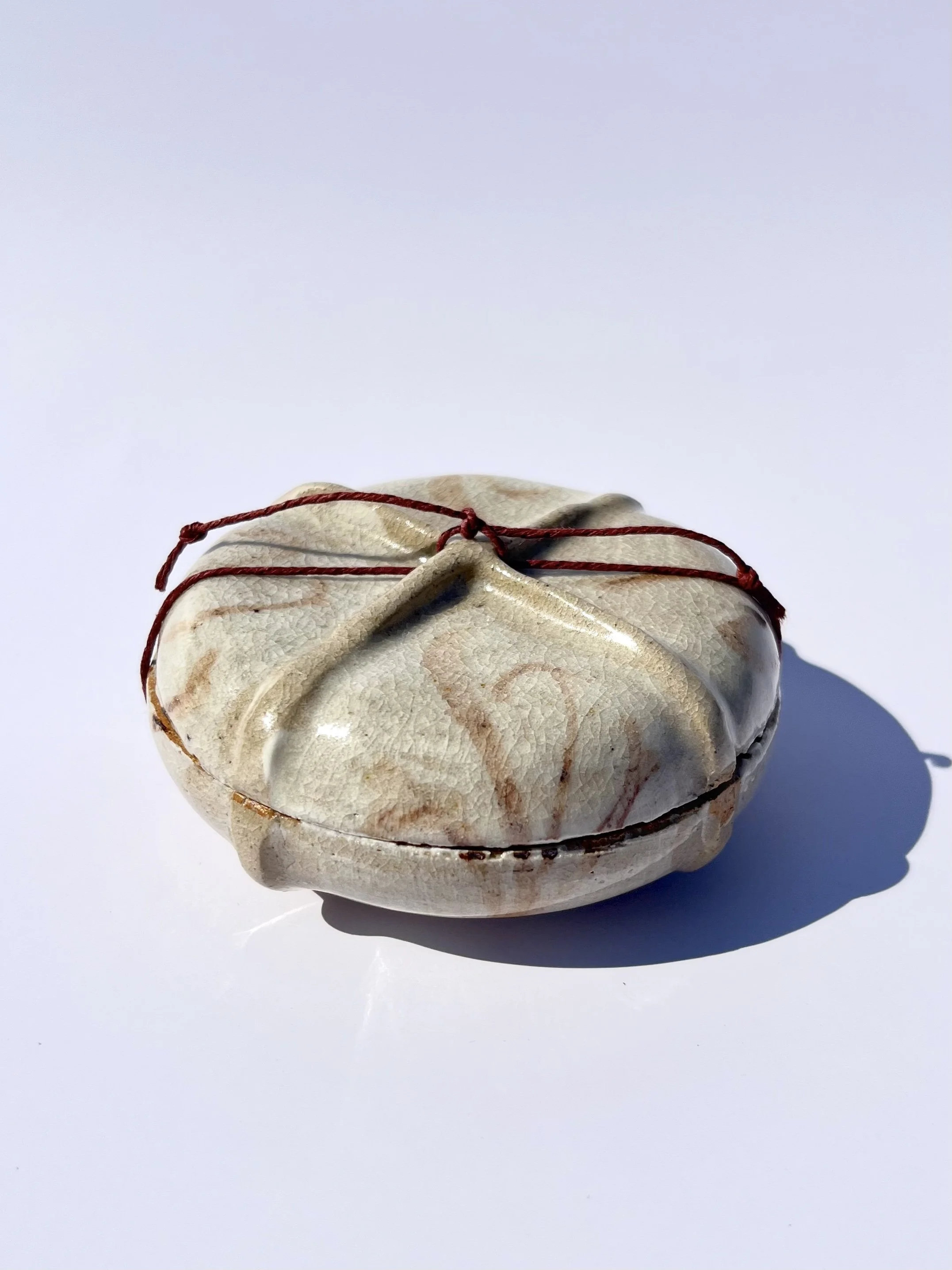 Carved Jar with Local Slip and Ash Glaze