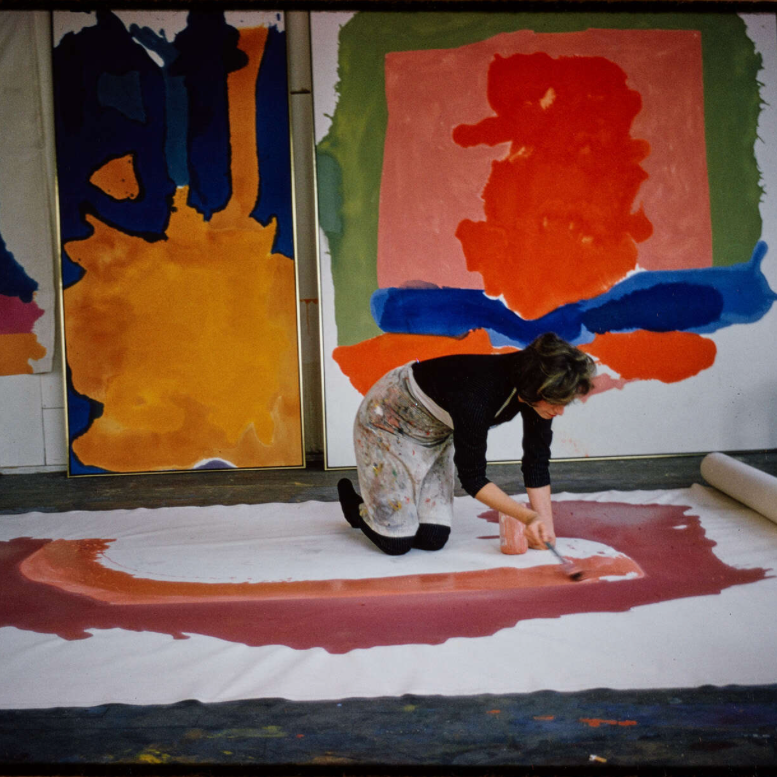 Frankenthaler working in her studio